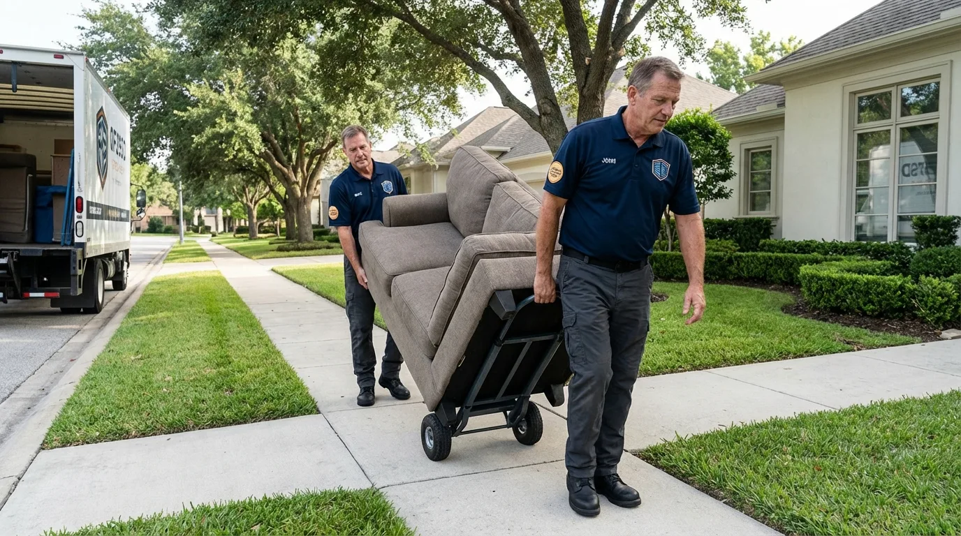 Local residential moving crew loading furniture in Williamsport, IN